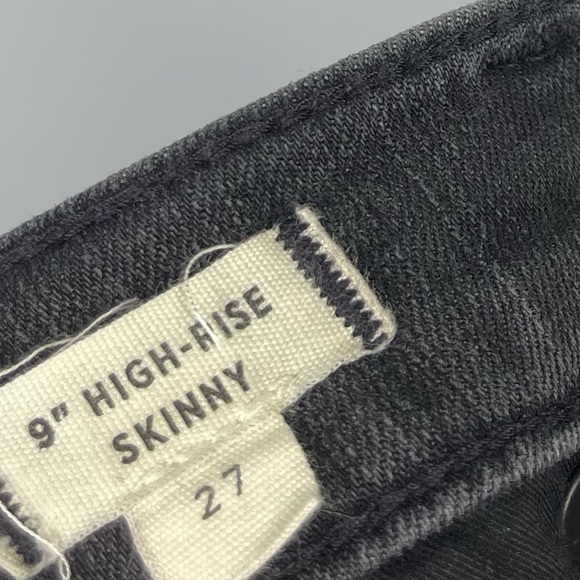 Madewell 9" High Rise Skinny Jeans in Black Sea Raw Hem Distressed Boho H2230 27 - Picture 11 of 16